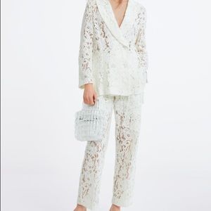 Zara White lace Pants
